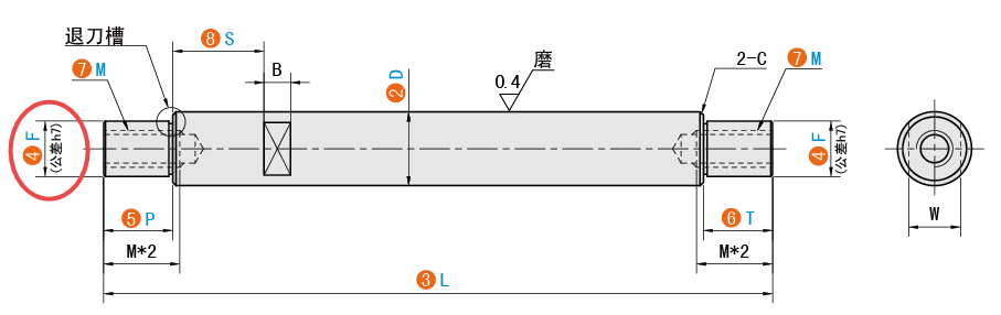 F（左臺(tái)階直徑）