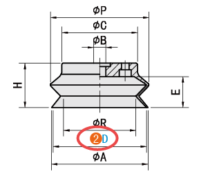 D（吸盤(pán)直徑）