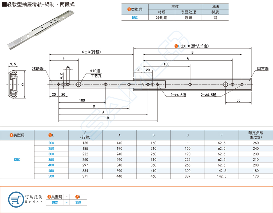 輕載型抽屜滑軌的制作工藝要求