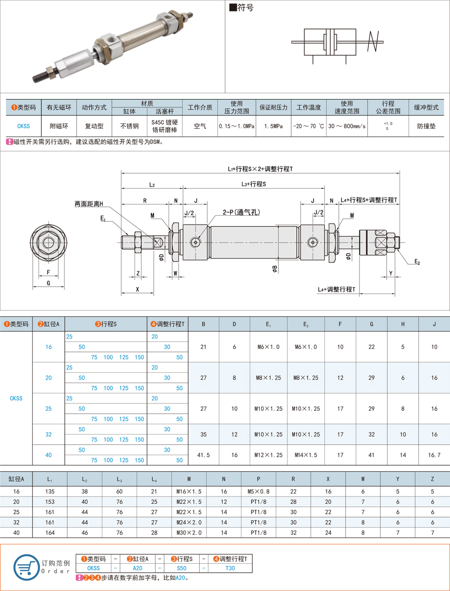 不銹鋼迷你氣缸常見(jiàn)故障與解決方法