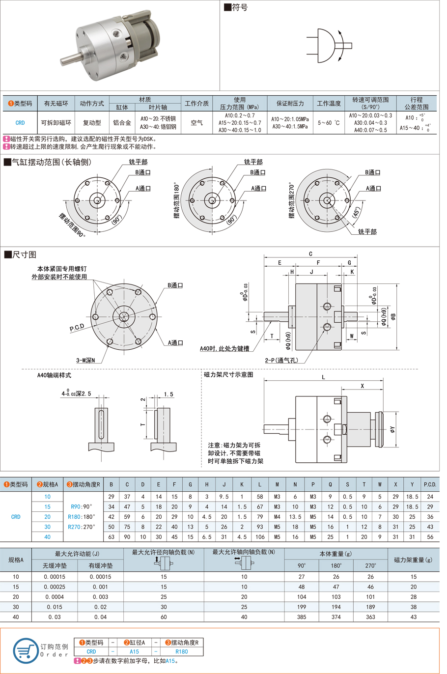 葉片式擺動氣缸工作原理