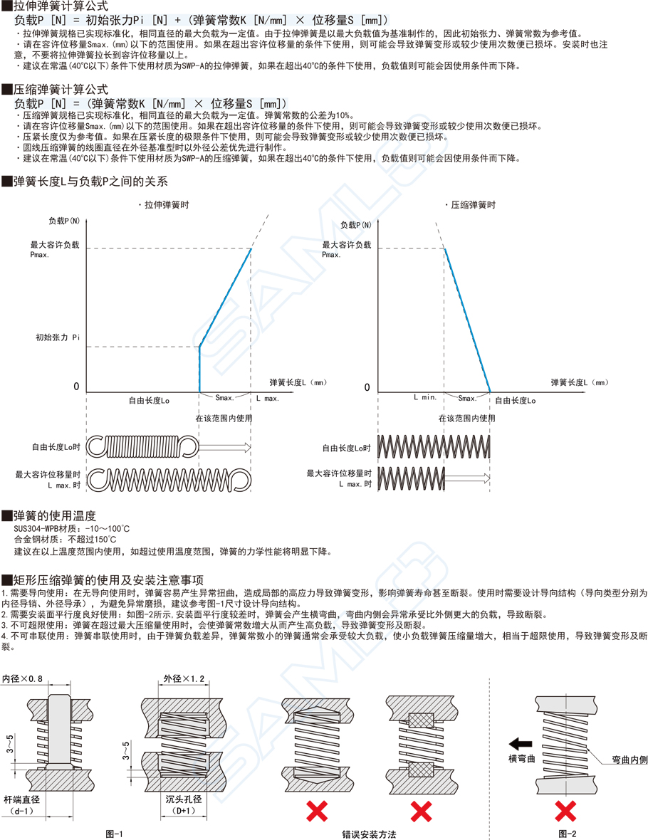 矩形壓縮彈簧-重載型安裝注意事項(xiàng)