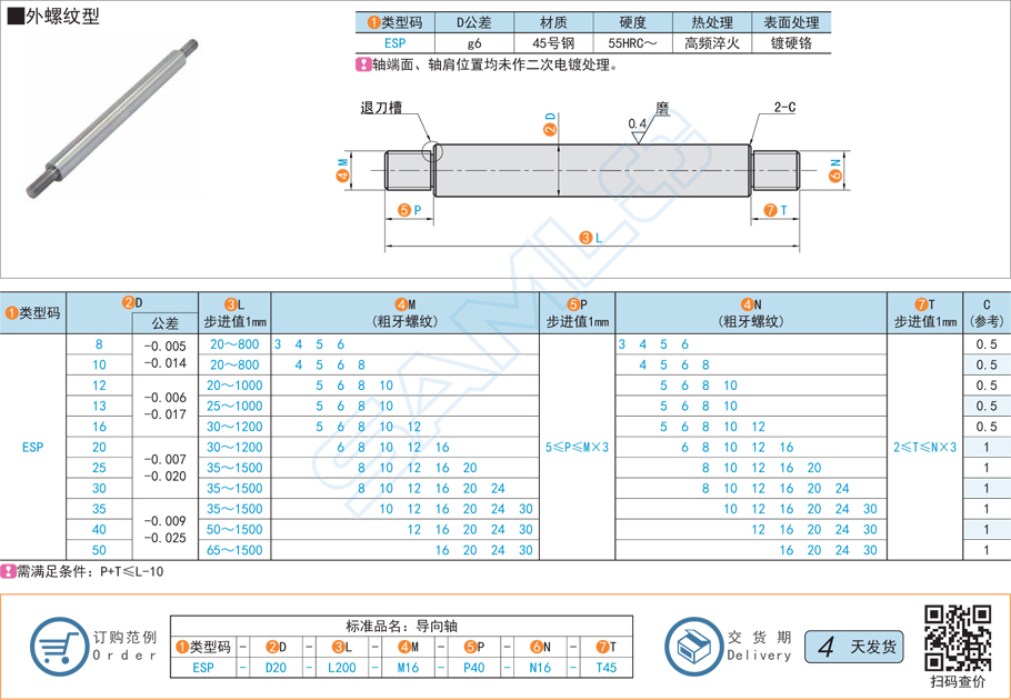 軸端帶孔的導向軸如何安裝