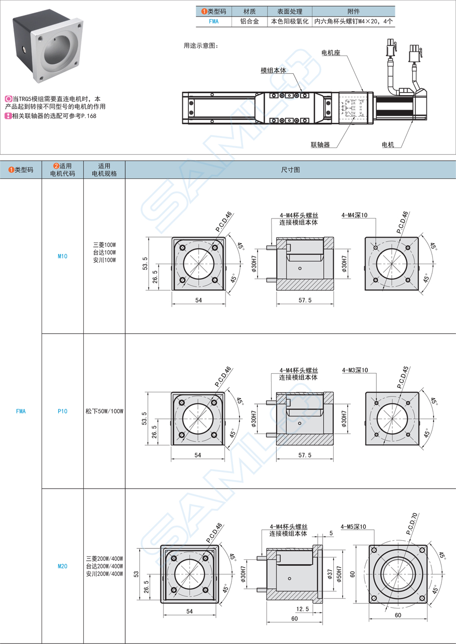 上隆電機(jī)座模組-適配TRG5鋁合金材質(zhì)