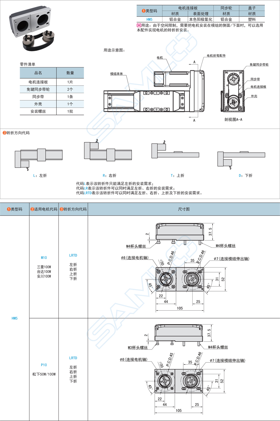 上隆電機折彎模組配件-適配TRG5鋁合金材質(zhì)簡介