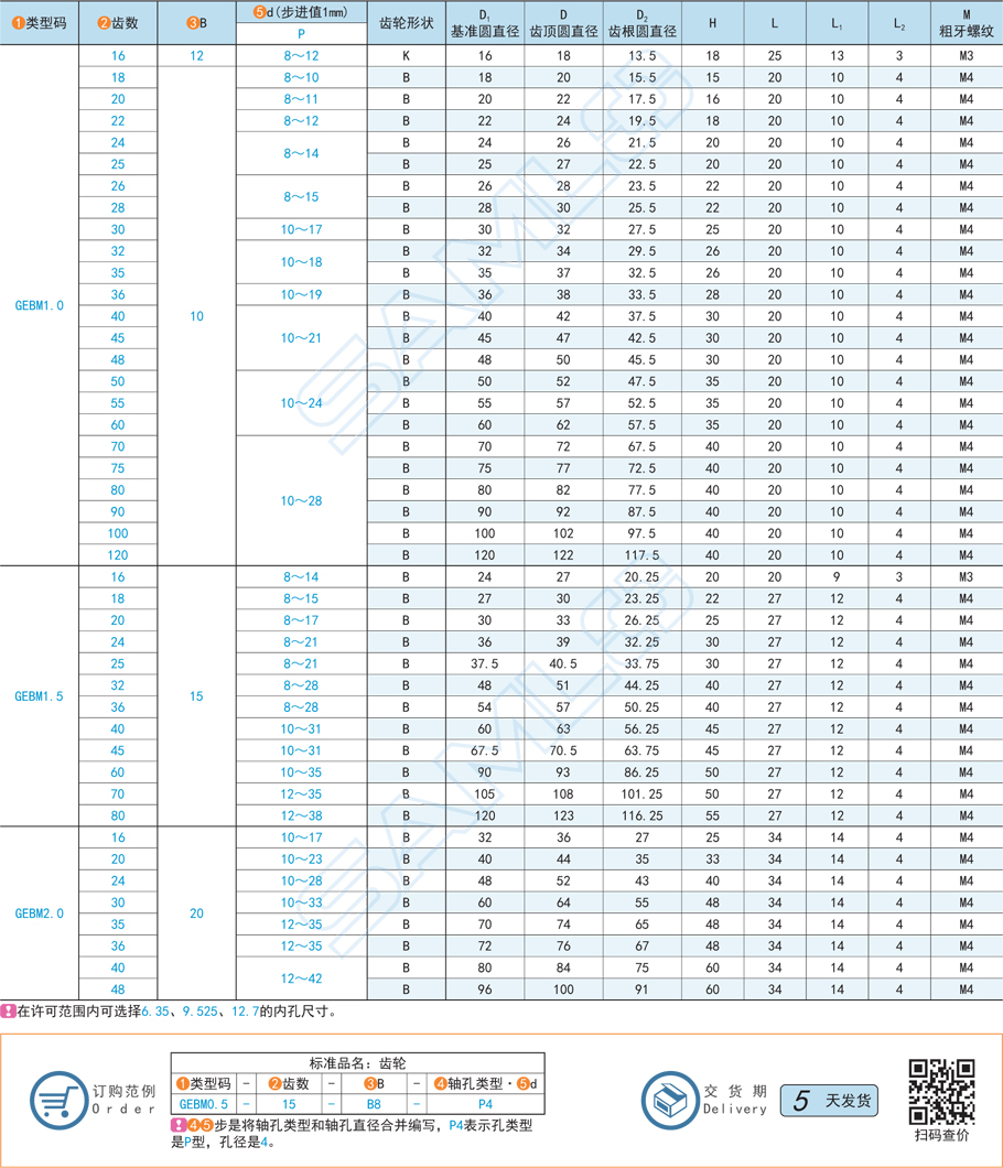 帶凸肩尼龍直齒輪-壓力角20°模數(shù)0.5/0.8/1.0/1.5/2.0規(guī)格尺寸