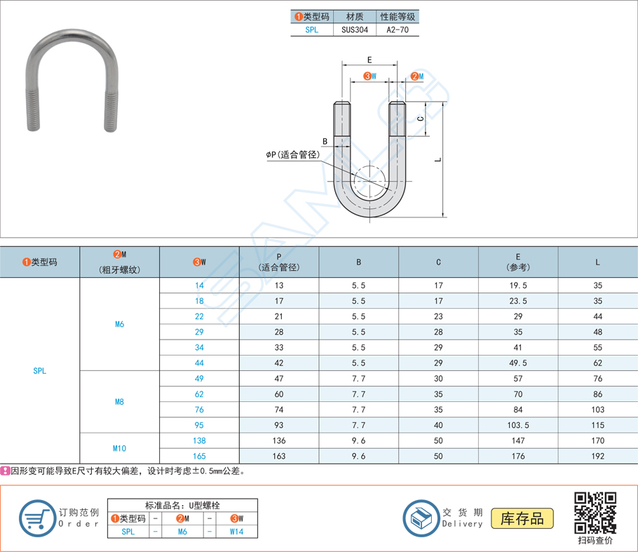 U型螺栓規(guī)格參數(shù)尺寸材質(zhì)