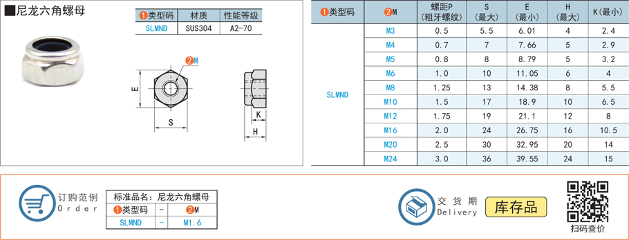 尼龍六角螺母規(guī)格參數尺寸材質